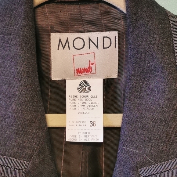MONDI Dark Academia Blazer Grey Wool 36 - Picture 5 of 5